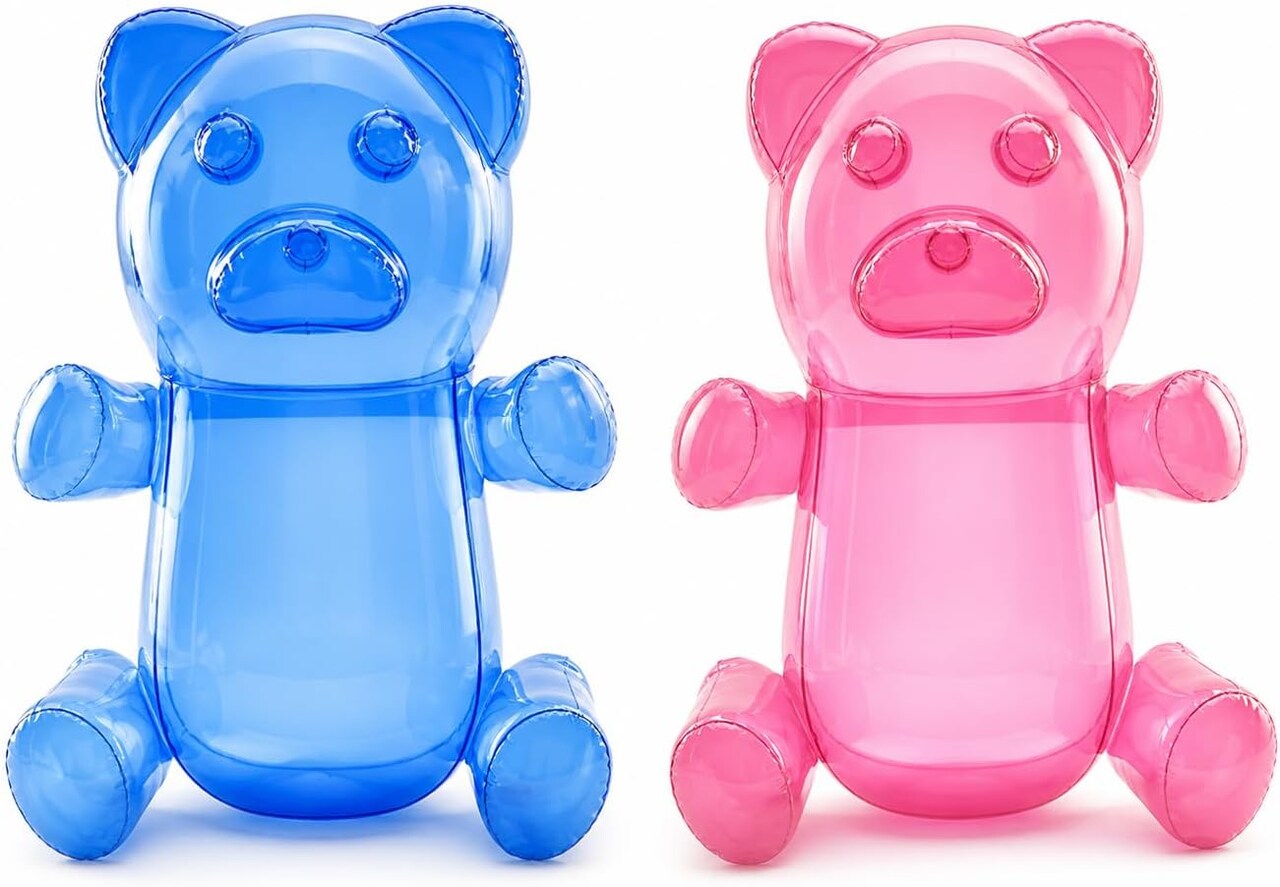 4E's Novelty 2 Pack Inflatable Gummy Bears - 24'' Large Fun Gummy Bear Party Decorations, Colorful Gummy Bear Decor, Perfect Gummy Bear Party Favors